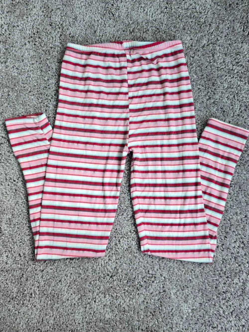 KicKee Pants Pajama Set Girls Long Sleeve Kimono Hopscotch Stripe Bamboo 14 Red